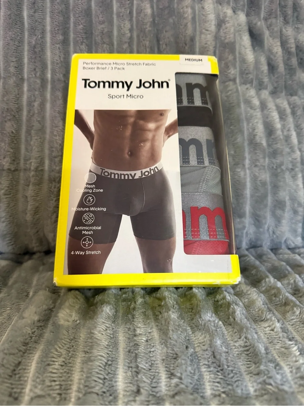 Tommy John 3-Pack Boxer Briefs - Black, Gray, Red